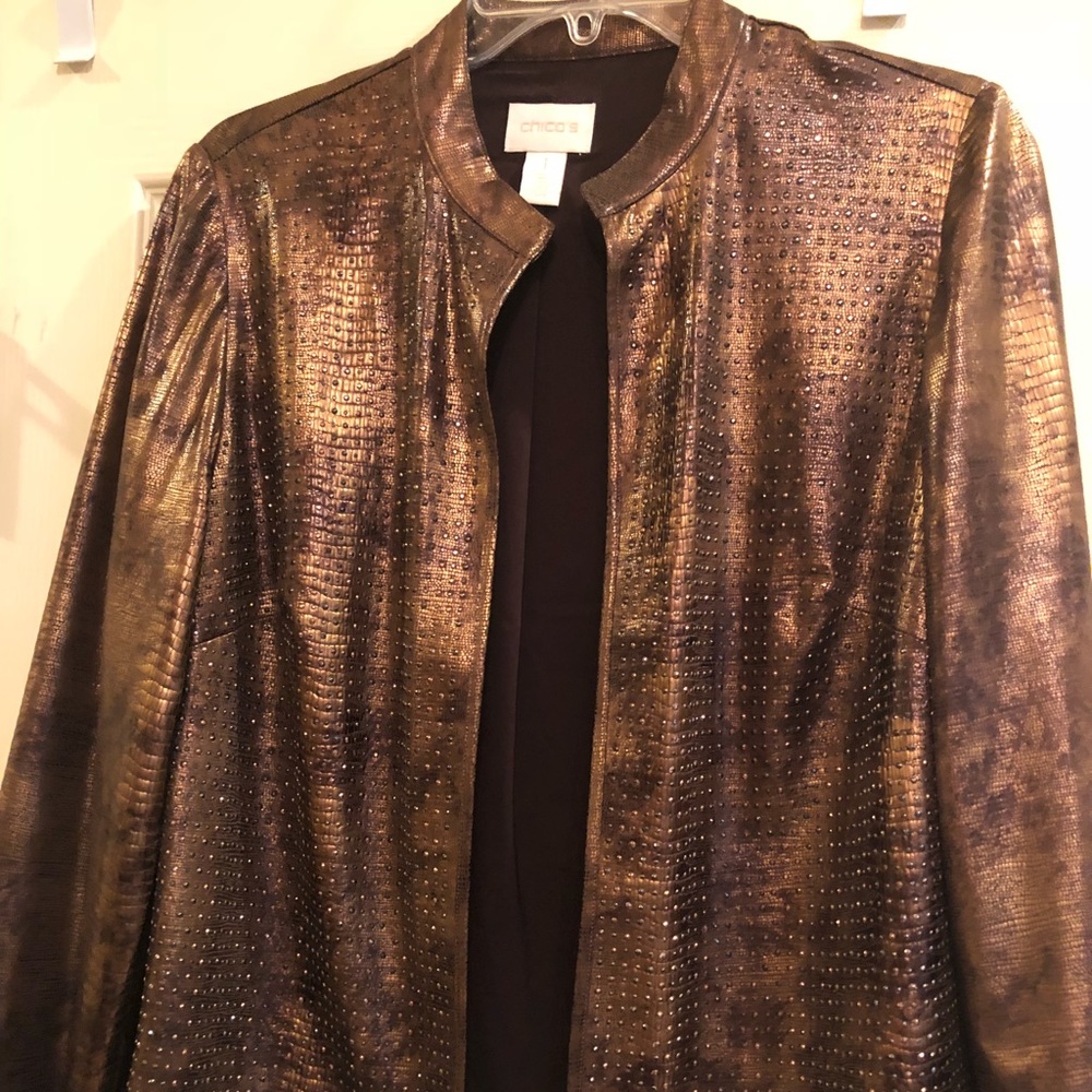 Chico’s size 1  metallic jacket